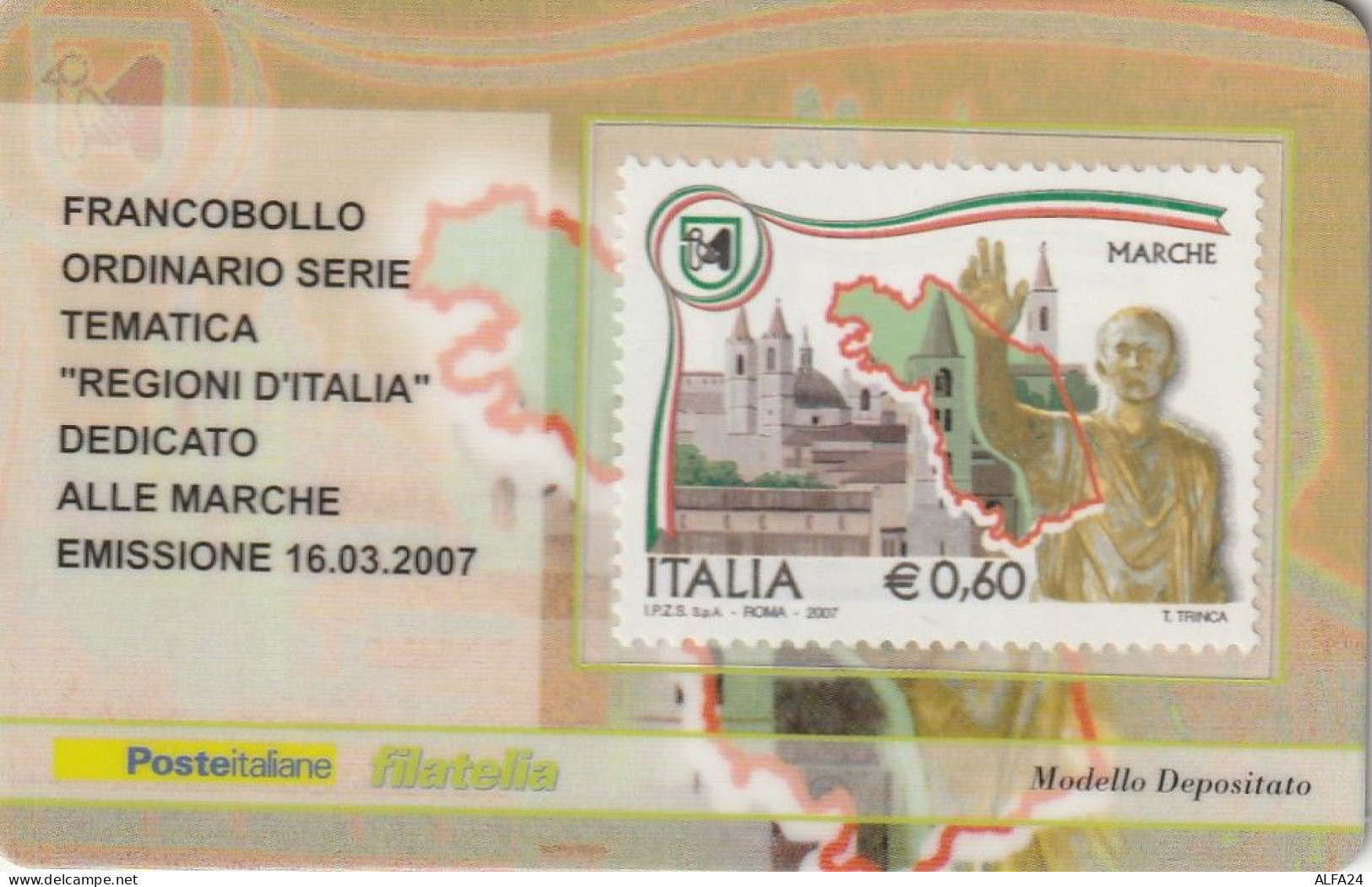 TESSERA FILATELICA VALORE 0,6 EURO MARCHE (TF1073 - Cartes Philatéliques