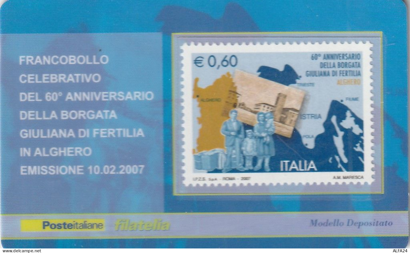 TESSERA FILATELICA VALORE 0,6 EURO GIULIANA DI FERTILIA (TF1081 - Philatelic Cards