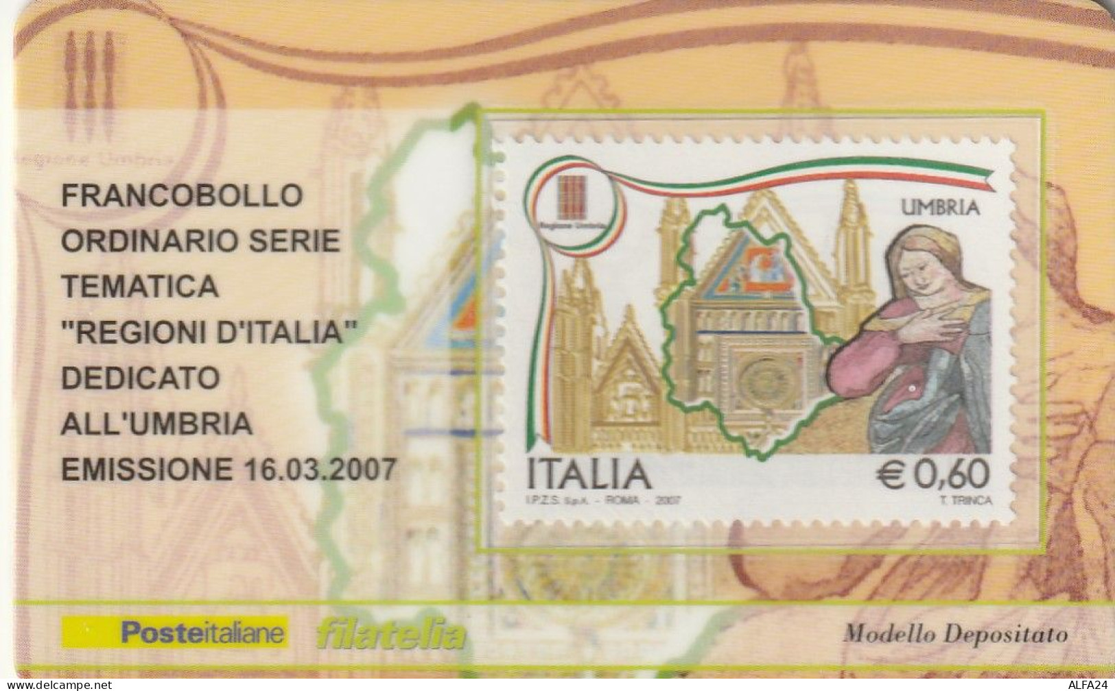 TESSERA FILATELICA VALORE 0,6 EURO UMBRIA (TF1080 - Cartes Philatéliques