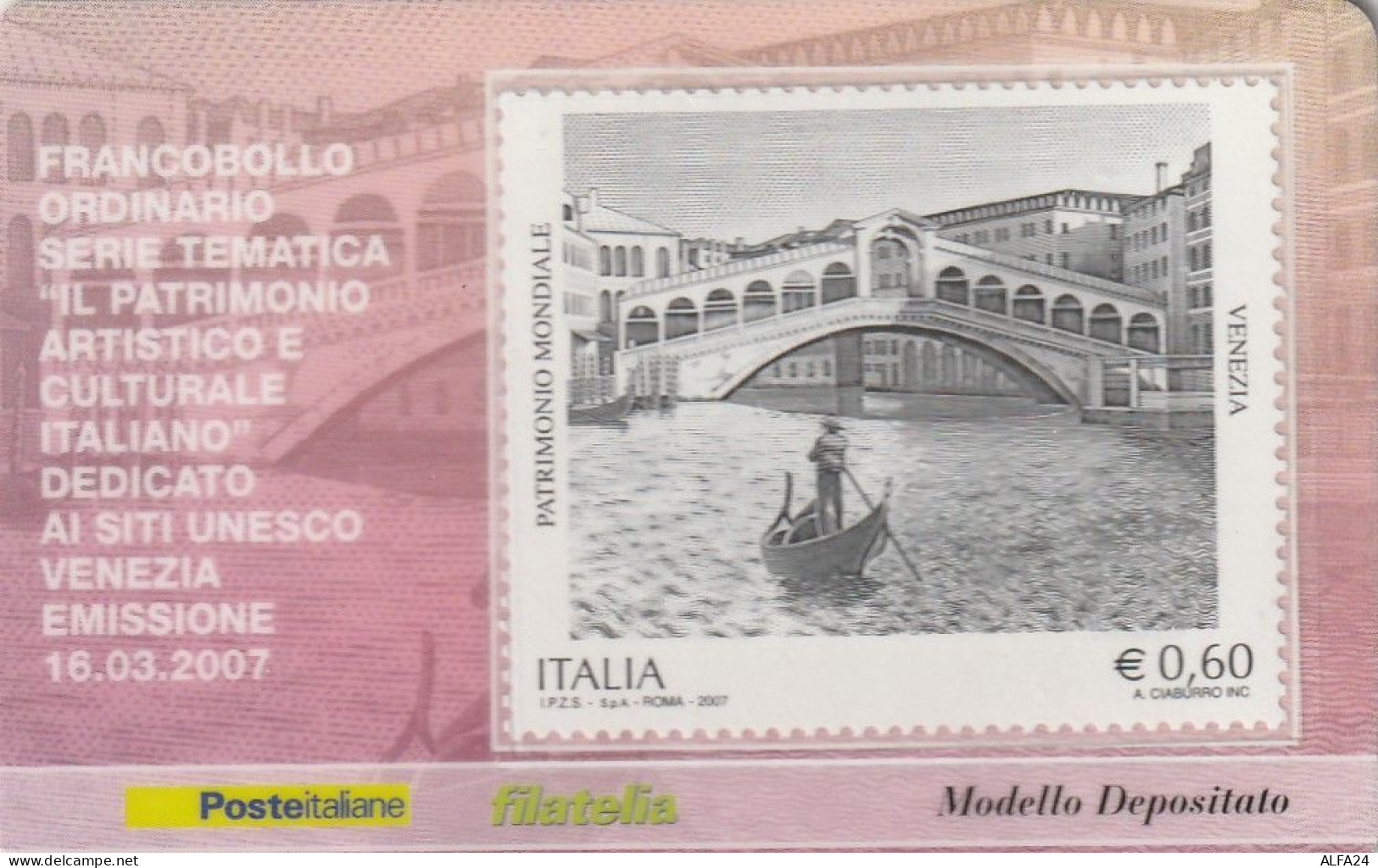 TESSERA FILATELICA VALORE 0,6 EURO VENEZIA (TF1078 - Philatelistische Karten