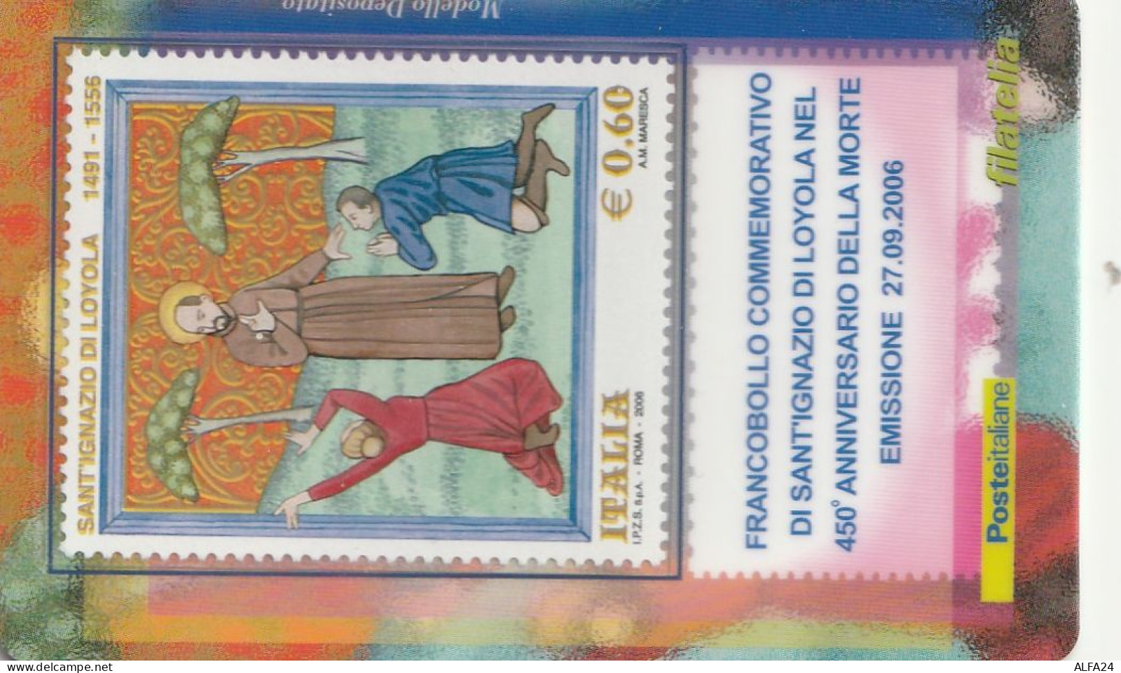 TESSERA FILATELICA VALORE 0,6 EURO SANT'IGNAZIO DI LOYOLA (TF1064 - Philatelic Cards