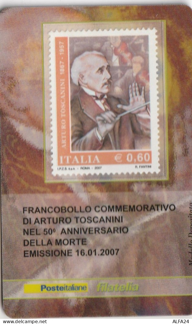 TESSERA FILATELICA VALORE 0,6 EURO TOSCANINI (TF1065 - Cartes Philatéliques