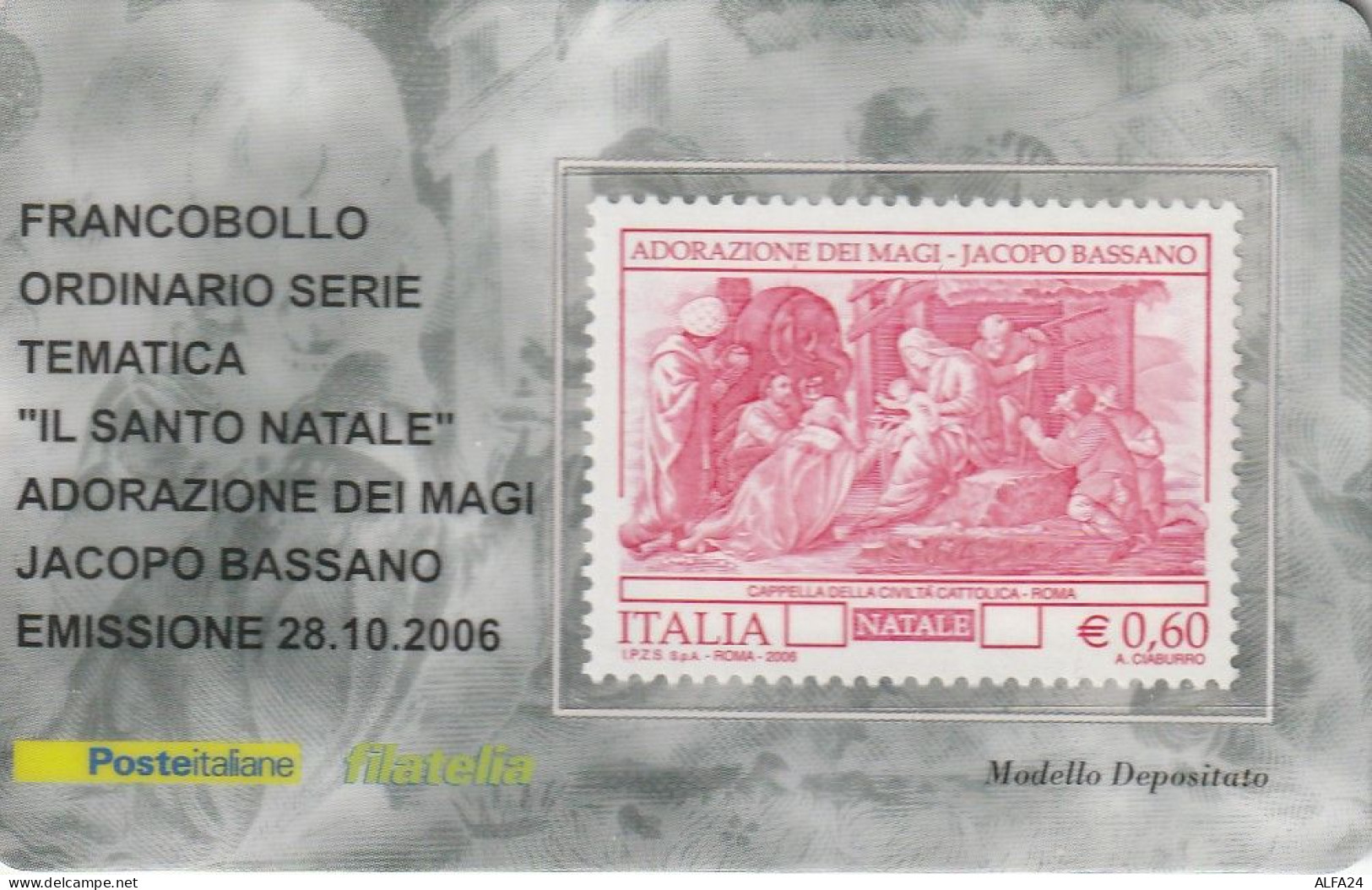 TESSERA FILATELICA VALORE 0,6 EURO JACOPO BASSANO (TF1063 - Cartes Philatéliques