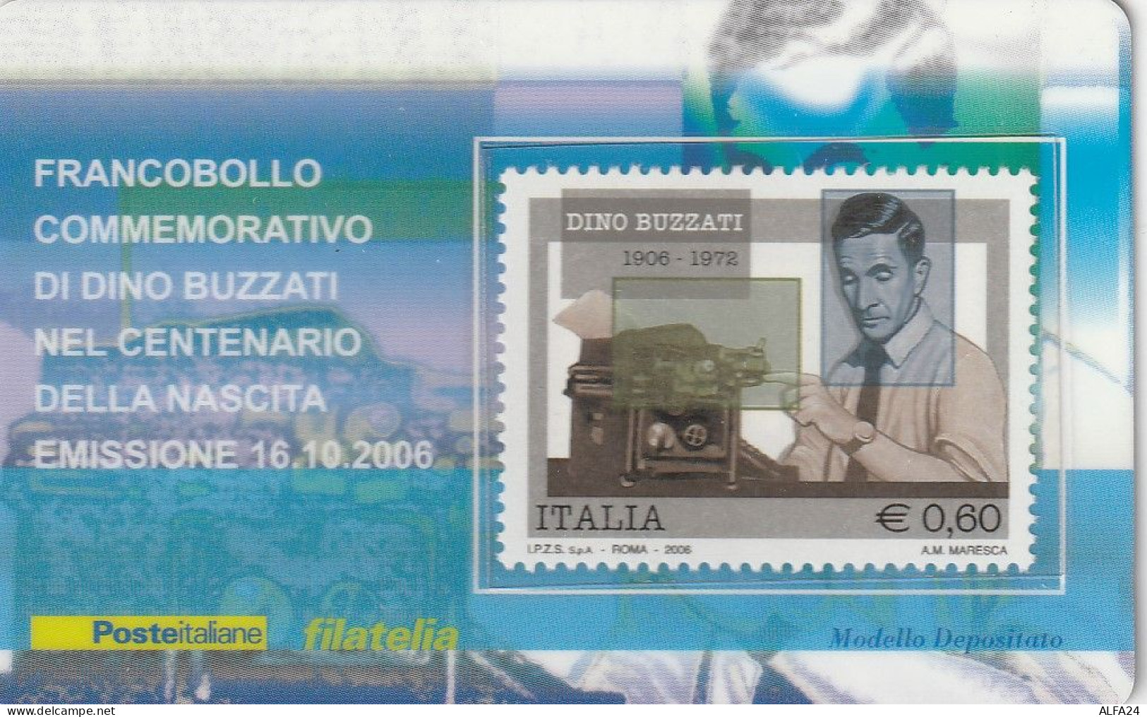 TESSERA FILATELICA VALORE 0,6 EURO DINO BUZZATI (TF1062 - Cartes Philatéliques