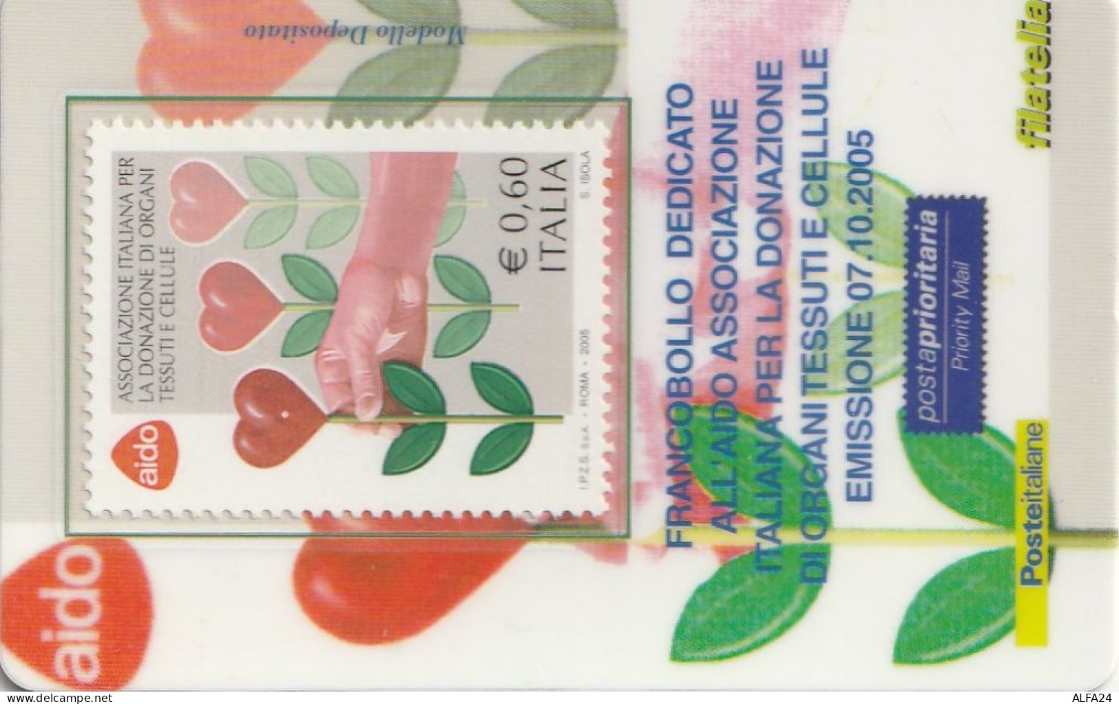 TESSERA FILATELICA VALORE 0,6 EURO AIDO (TF1056 - Philatelic Cards