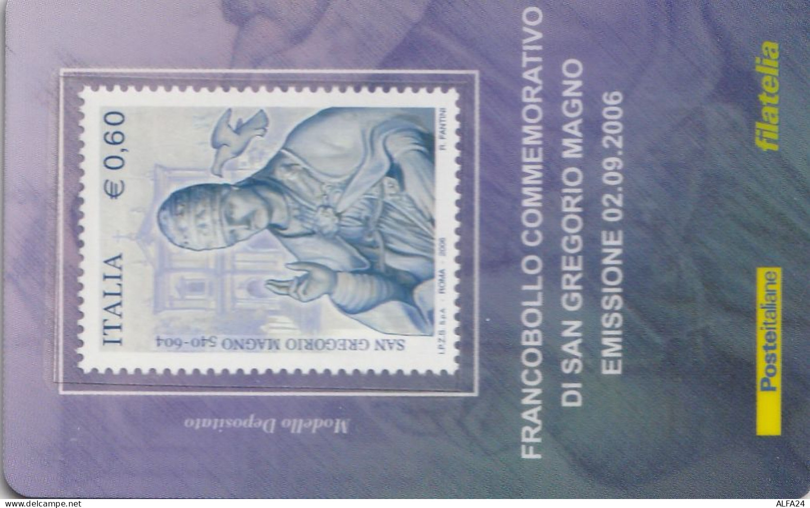 TESSERA FILATELICA VALORE 0,6 EURO SAN GREGORIO MAGNO (TF1057 - Cartes Philatéliques