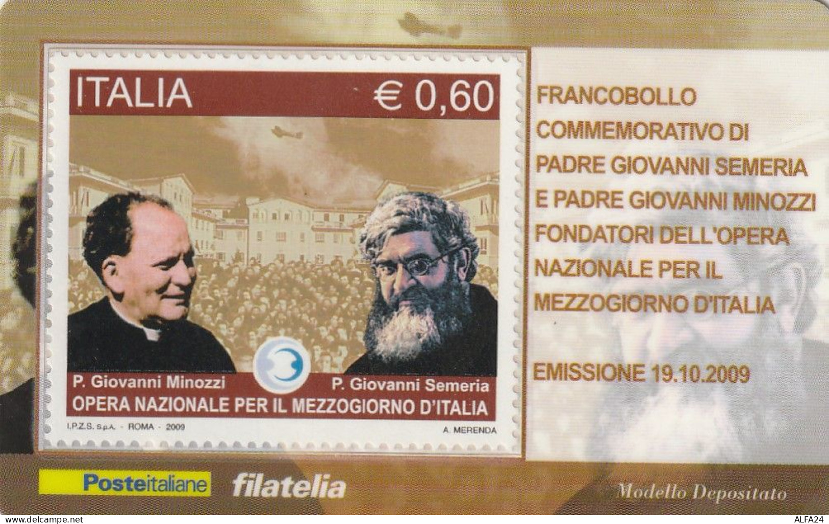 TESSERA FILATELICA VALORE 0,6 EURO SEMERIA MINOZZI (TF1038 - Philatelic Cards