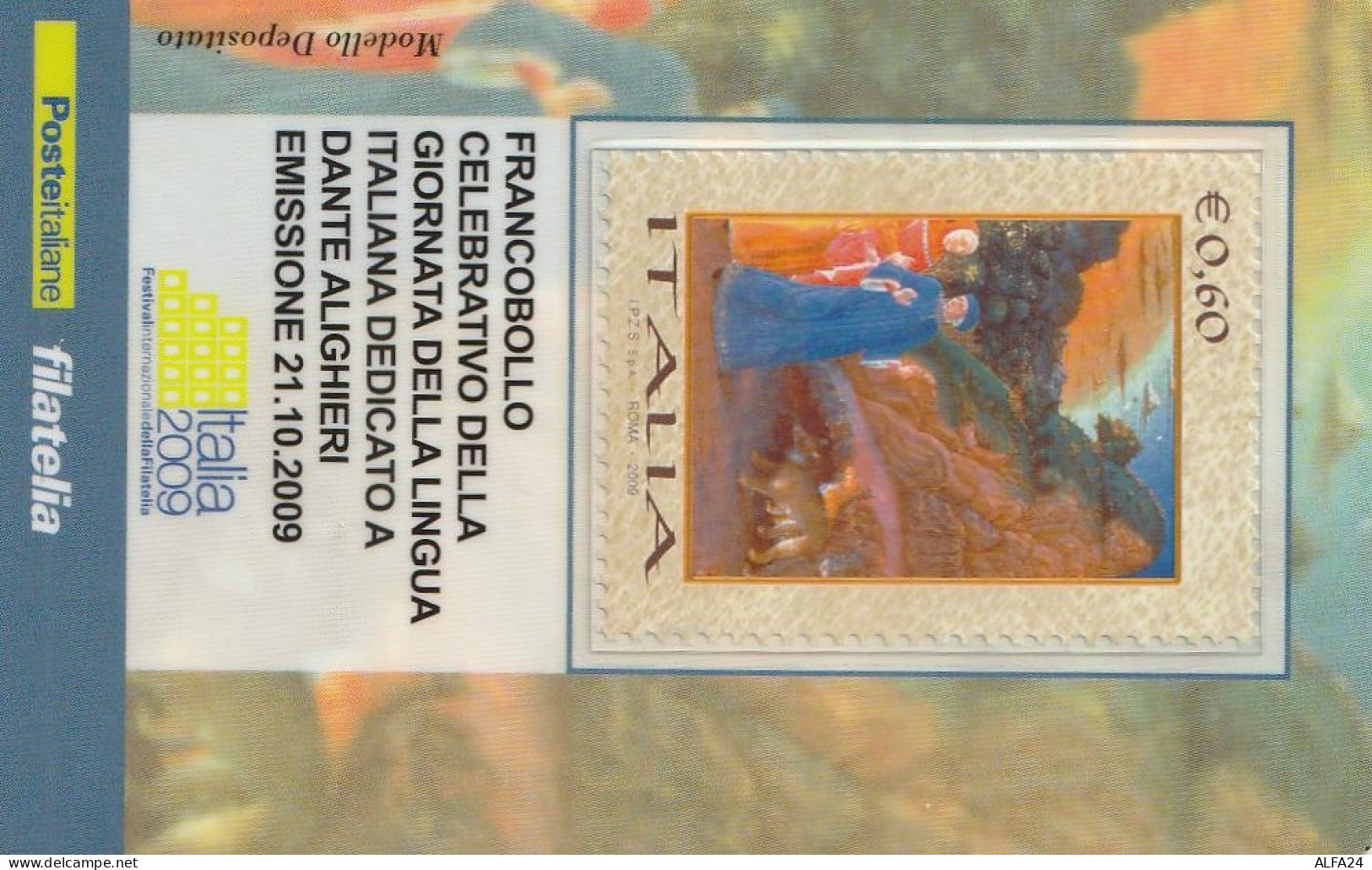 TESSERA FILATELICA VALORE 0,6 EURO DANTE ALIGHIERI (TF1036 - Philatelic Cards