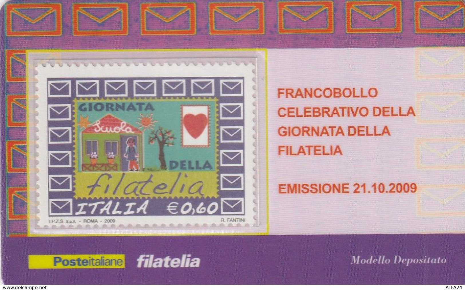 TESSERA FILATELICA VALORE 0,6 EURO GIORNATA FILATELIA (TF1035 - Cartes Philatéliques