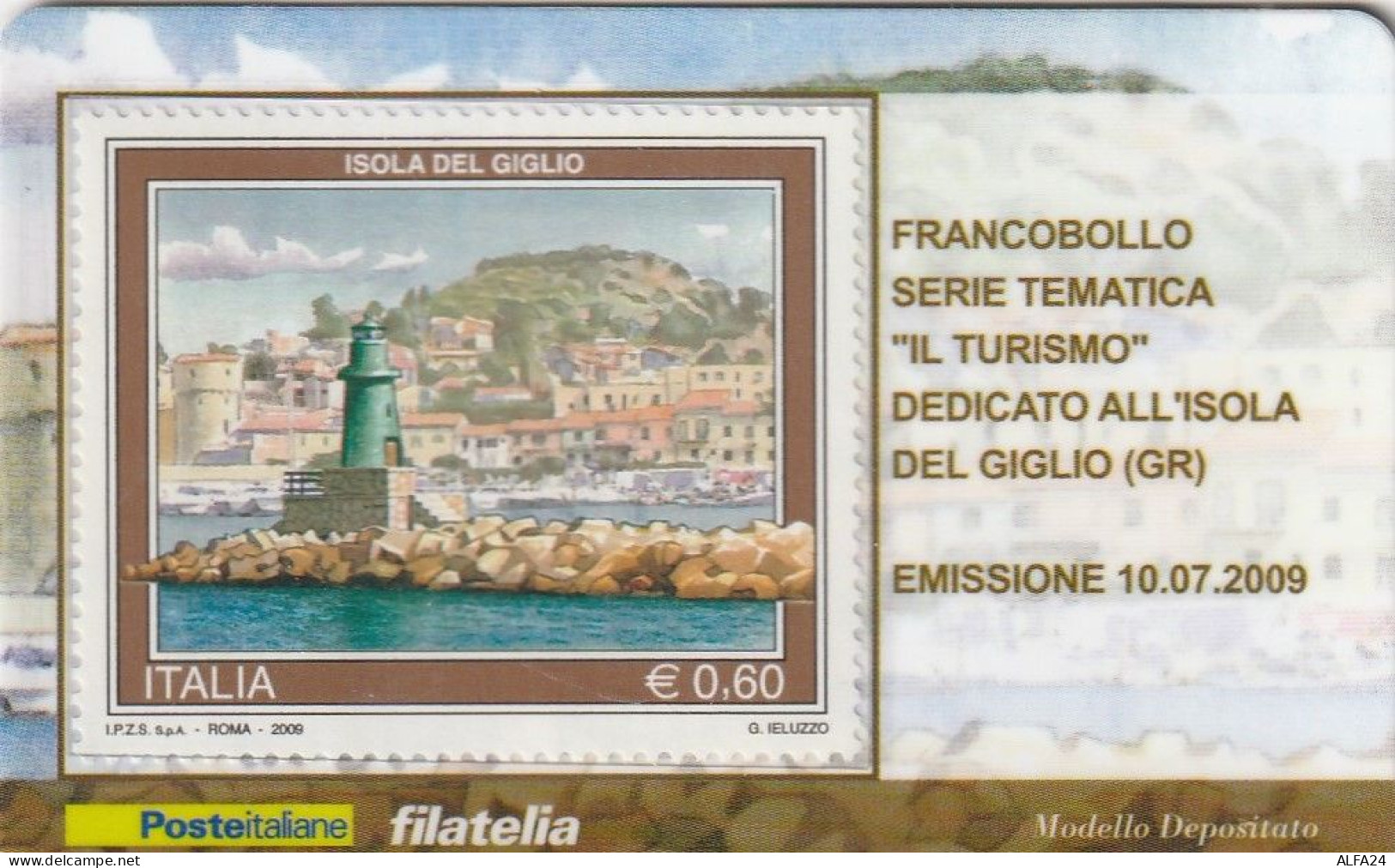 TESSERA FILATELICA VALORE 0,6 EURO ISOLE DEL GIGLIO (TF1031 - Cartes Philatéliques
