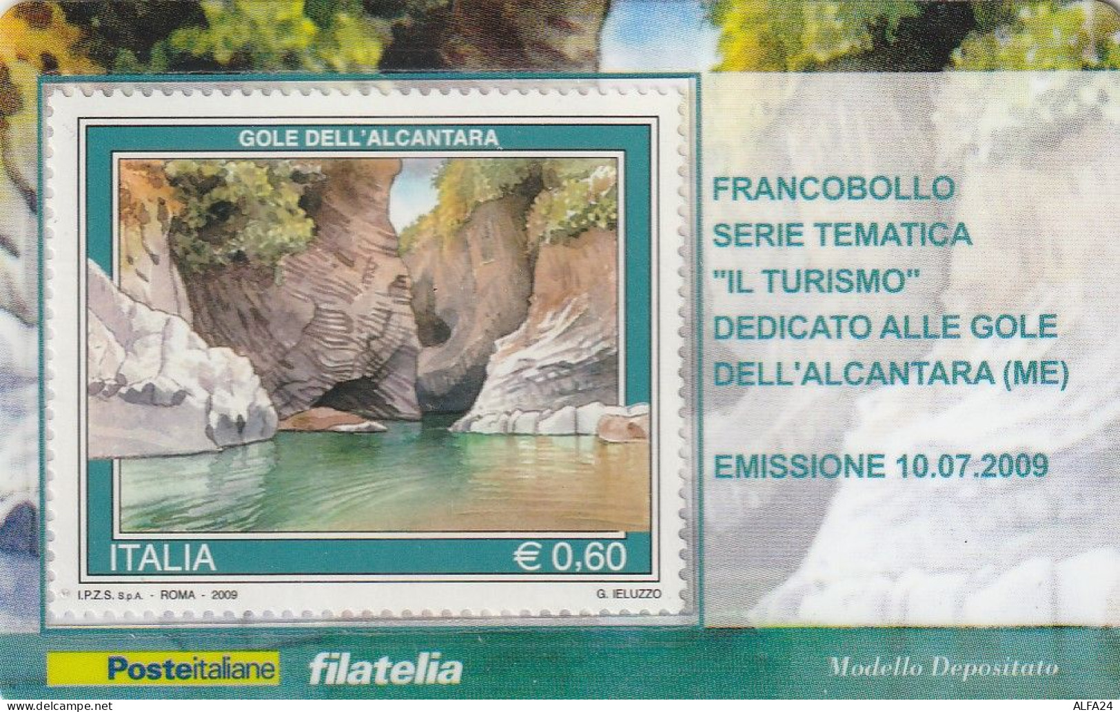 TESSERA FILATELICA VALORE 0,6 EURO GOLE ELL'ALCANTARA (TF1030 - Philatelic Cards