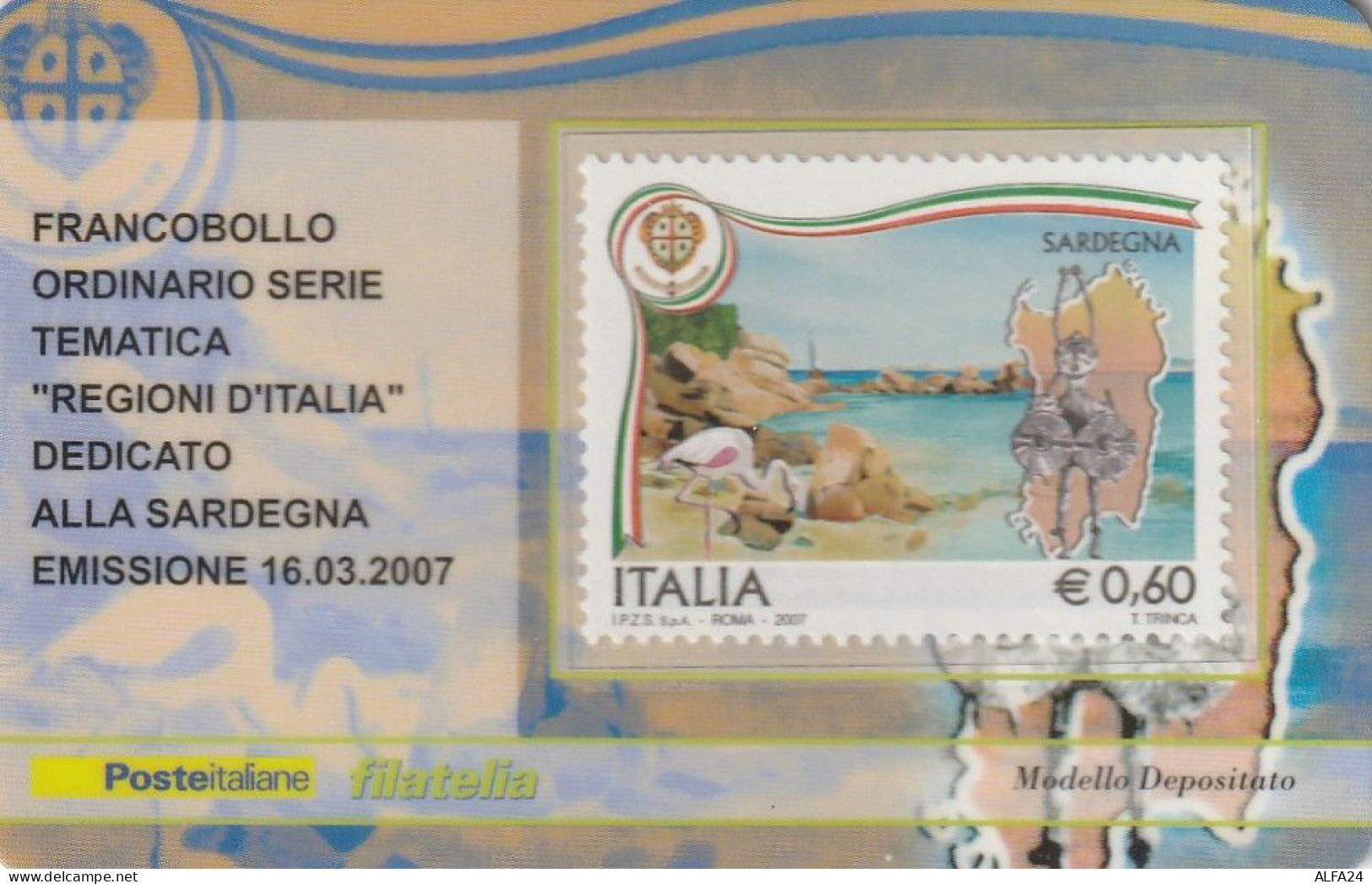 TESSERA FILATELICA VALORE 0,6 EURO SARDEGNA (TF1020 - Cartes Philatéliques