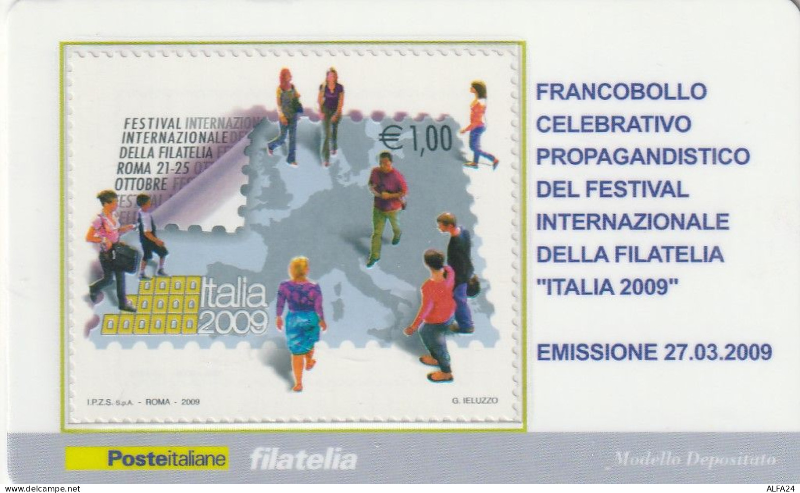 TESSERA FILATELICA VALORE 1 EURO FESTIVAL FILATELIA (TF1015 - Cartes Philatéliques