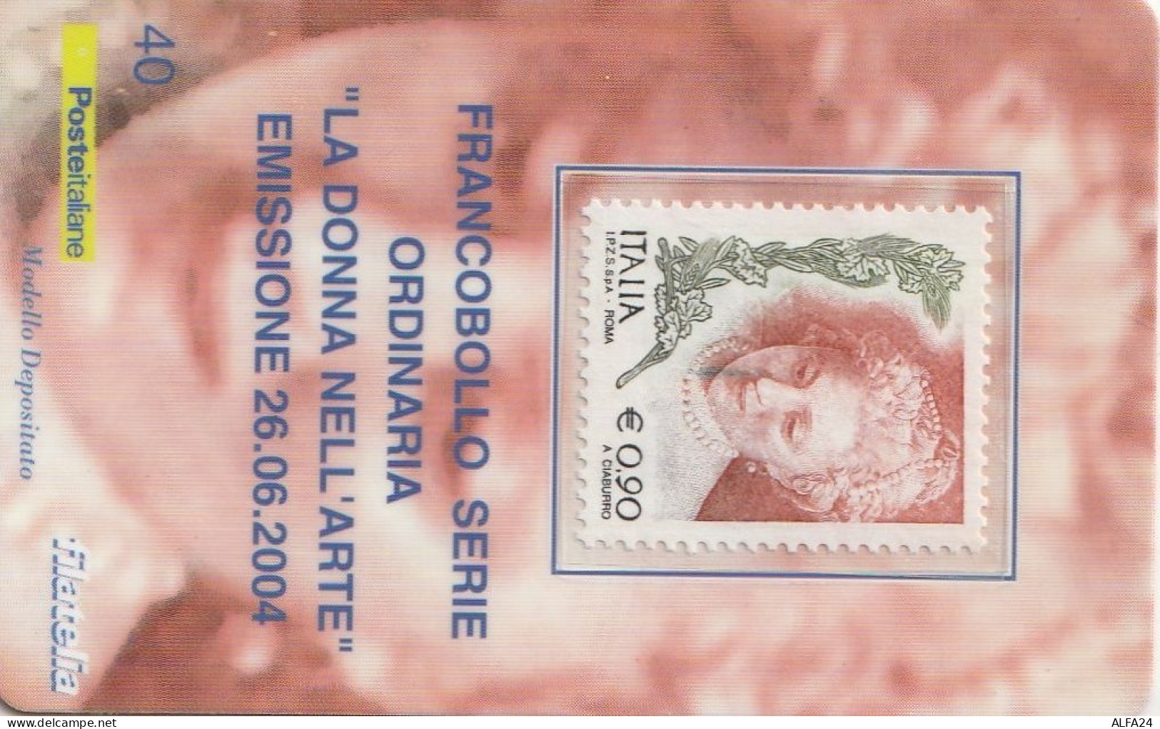 TESSERA FILATELICA VALORE 0,9 EURO LA DONNA NELL'ARTE (TF1007 - Philatelic Cards