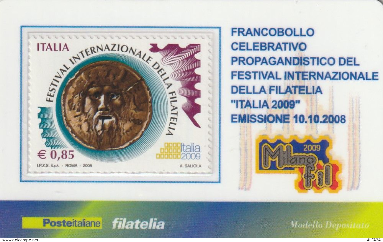 TESSERA FILATELICA VALORE 0,85 EURO MILANOFIL (TF1003 - Philatelic Cards