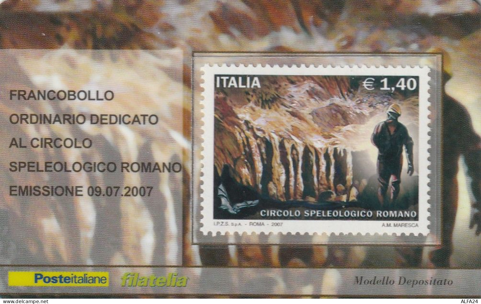 TESSERA FILATELICA VALORE 1,4 EURO CIRCOLO SPELEOLOGICO ROMANO (TF985 - Cartes Philatéliques