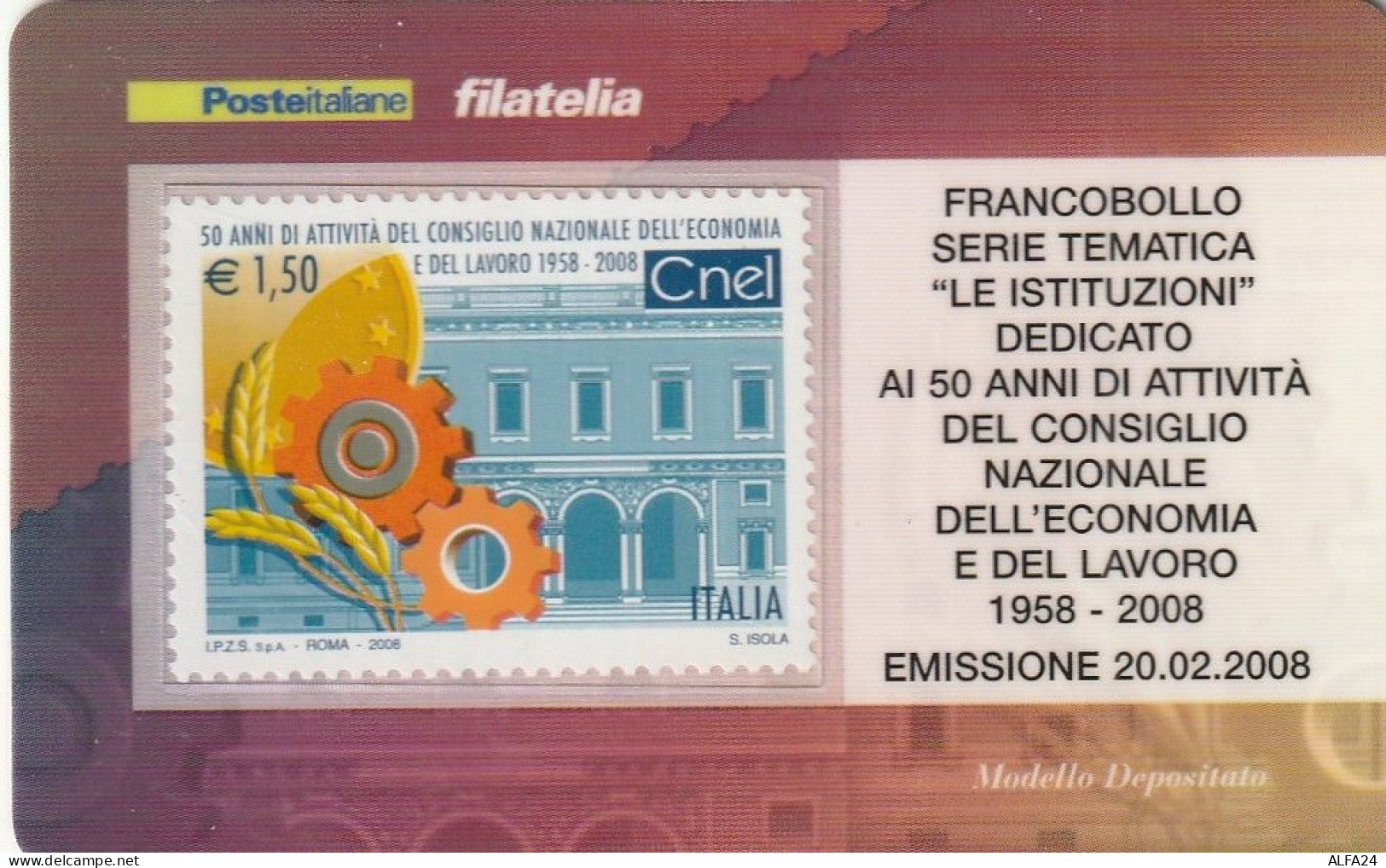 TESSERA FILATELICA VALORE 1,5 EURO CNEL (TF977 - Cartes Philatéliques