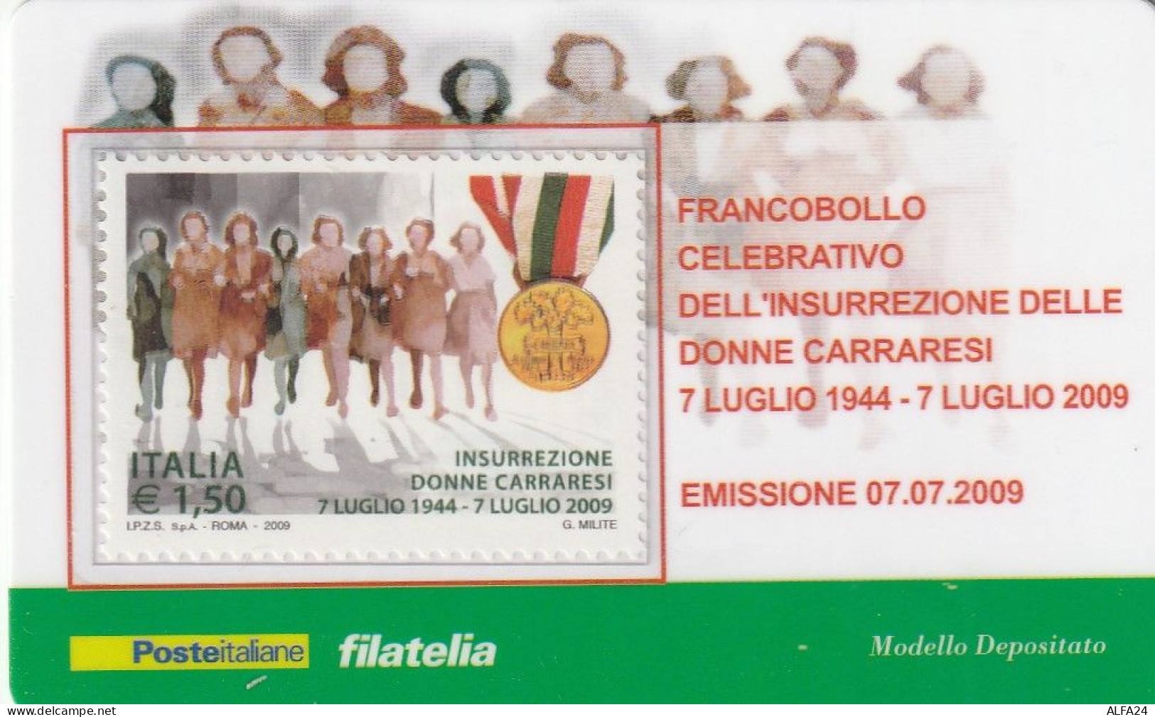 TESSERA FILATELICA VALORE 1,5 EURO DONNE CARRARESI (TF975 - Philatelistische Karten