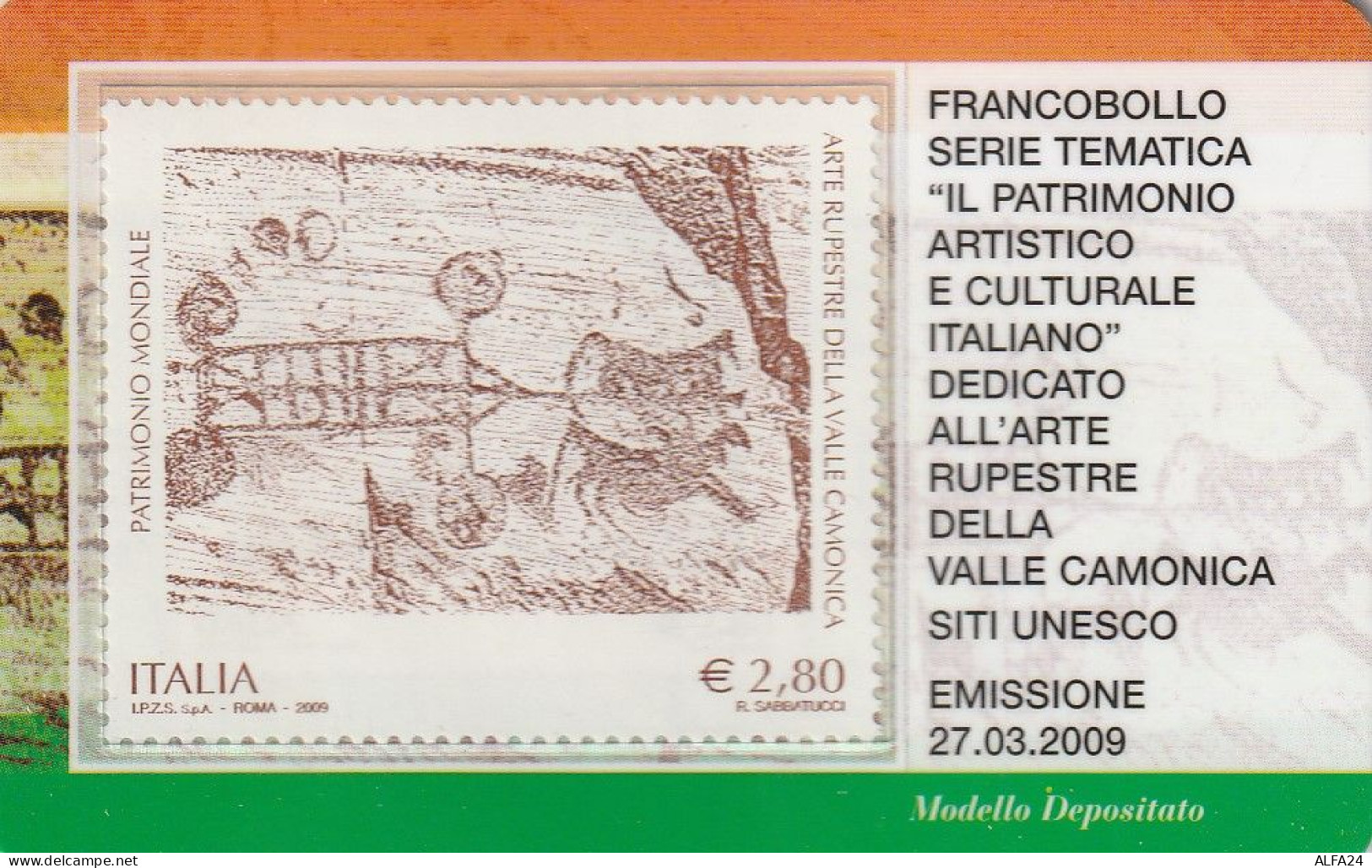 TESSERA FILATELICA VALORE 2,8 EURO ARTE RUPESTRE (TF956 - Filatelistische Kaarten