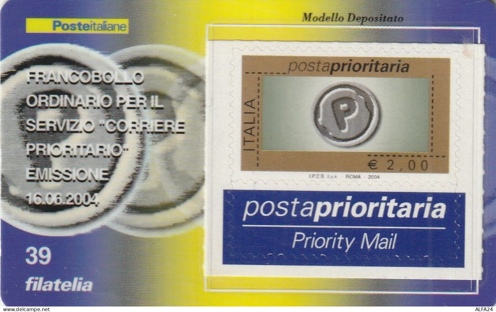 TESSERA FILATELICA VALORE 2 EURO POSTA PRIORITARIA (TF961 - Philatelic Cards