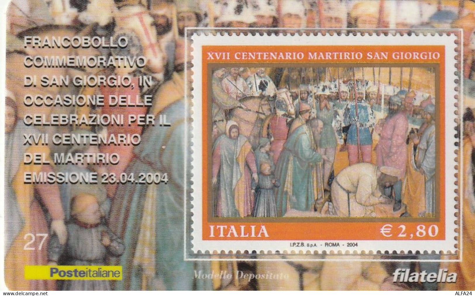 TESSERA FILATELICA VALORE 2,8 EURO MARTIRIO SAN GIORGIO (TF949 - Cartes Philatéliques