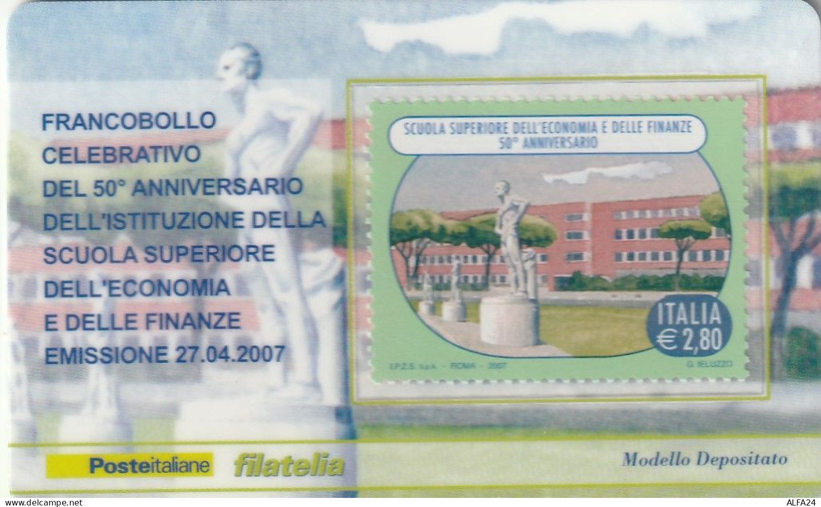 TESSERA FILATELICA VALORE 2,8 EURO SCUOLA ECONOMIA FINANZE (TF948 - Philatelic Cards