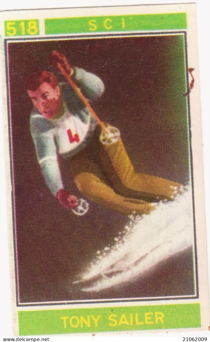 518 SCI - TONY SAILER - CAMPIONI DELLO SPORT 1967-68 PANINI STICKERS FIGURINE - Wintersport