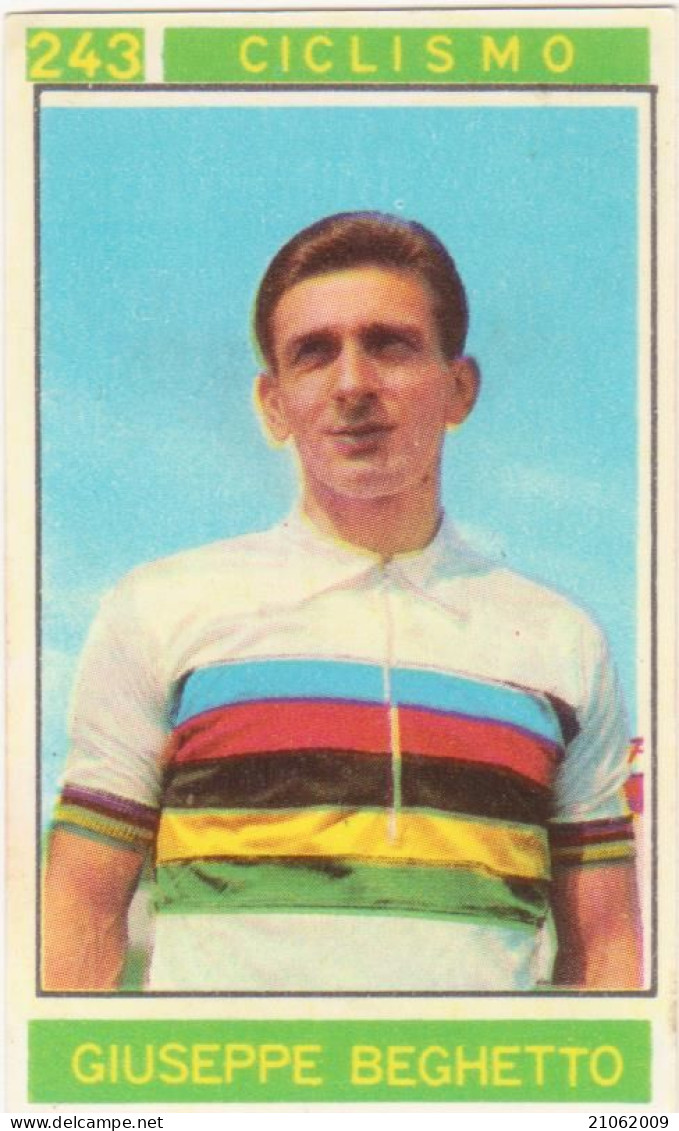 243 CICLISMO -GIUSEPPE BEGHETTO - CAMPIONI DELLO SPORT 1967-68 PANINI STICKERS FIGURINE - Cyclisme