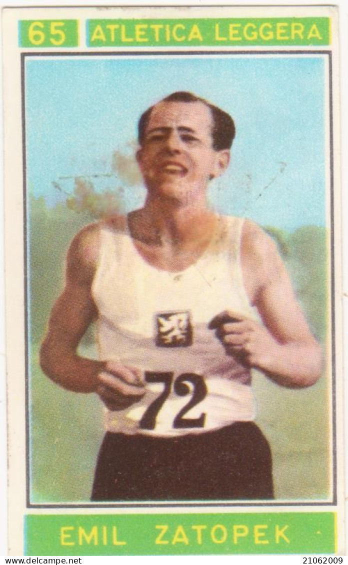 65 ATLETICA LEGGERA - EMIL ZATOPEK - VALIDA - CAMPIONI DELLO SPORT 1967-68 PANINI STICKERS FIGURINE - Athletics