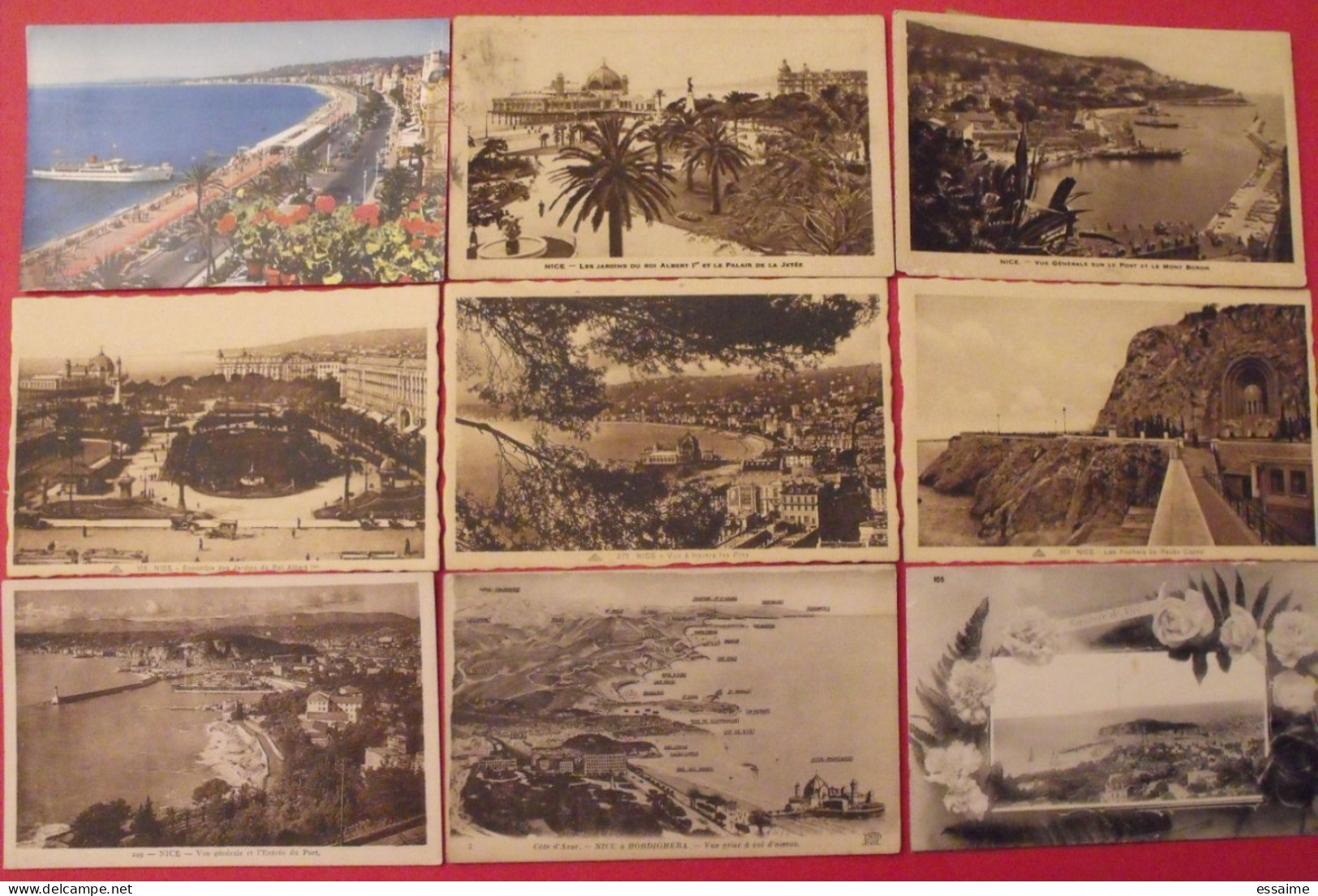 Lot De 9 Cartes Postales. Alpes Maritimes. 06. Nice. Promenade Des Anglais Port Boron JardinsRauba Capeu - Lots, Séries, Collections