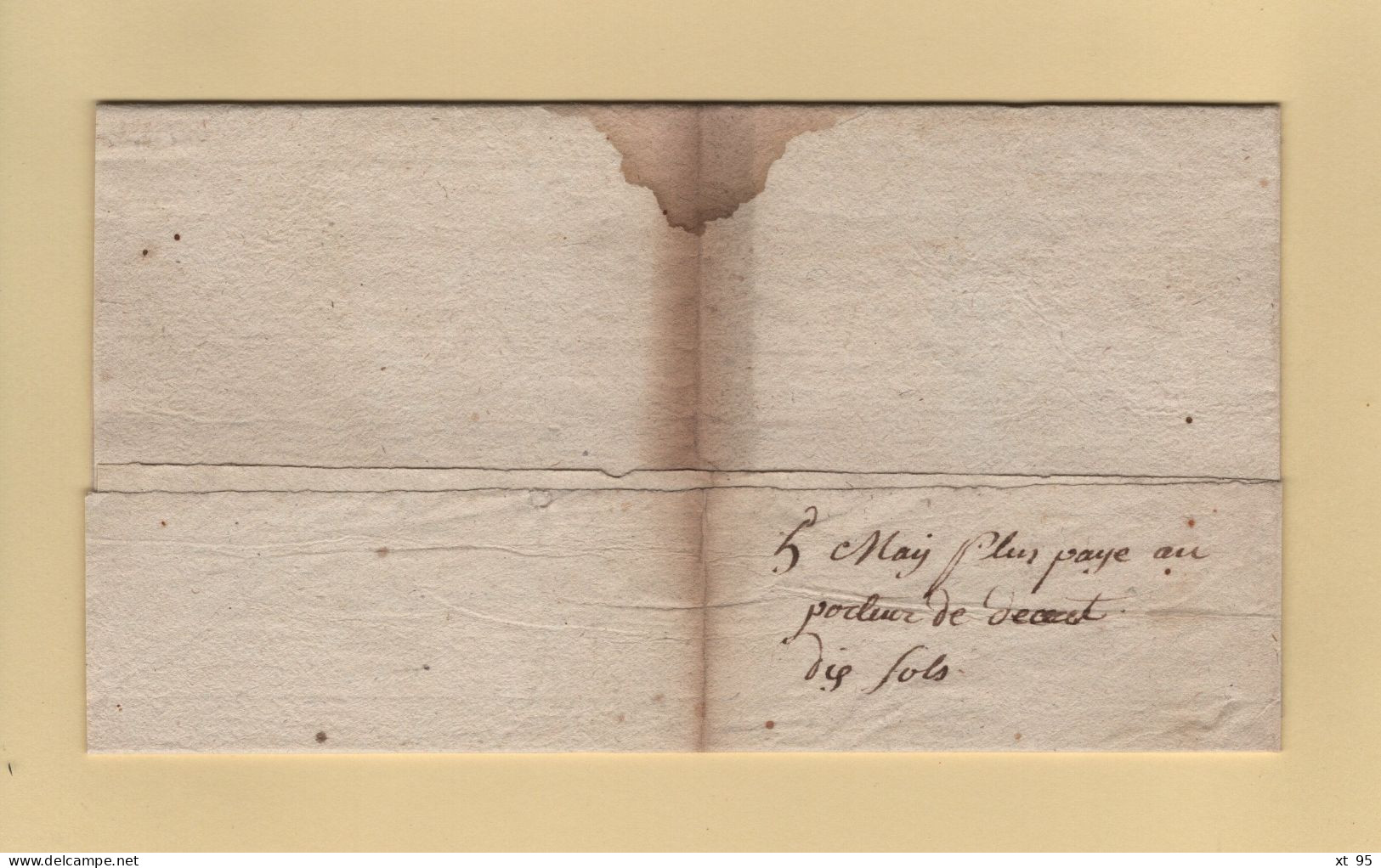 Lettre Imprimee Transporteur Par Porteur - 1790 - Mention Manuscrite Payer 10 Sols Au Porteur - Pour Malves Dans L Aude - 1701-1800: Voorlopers XVIII