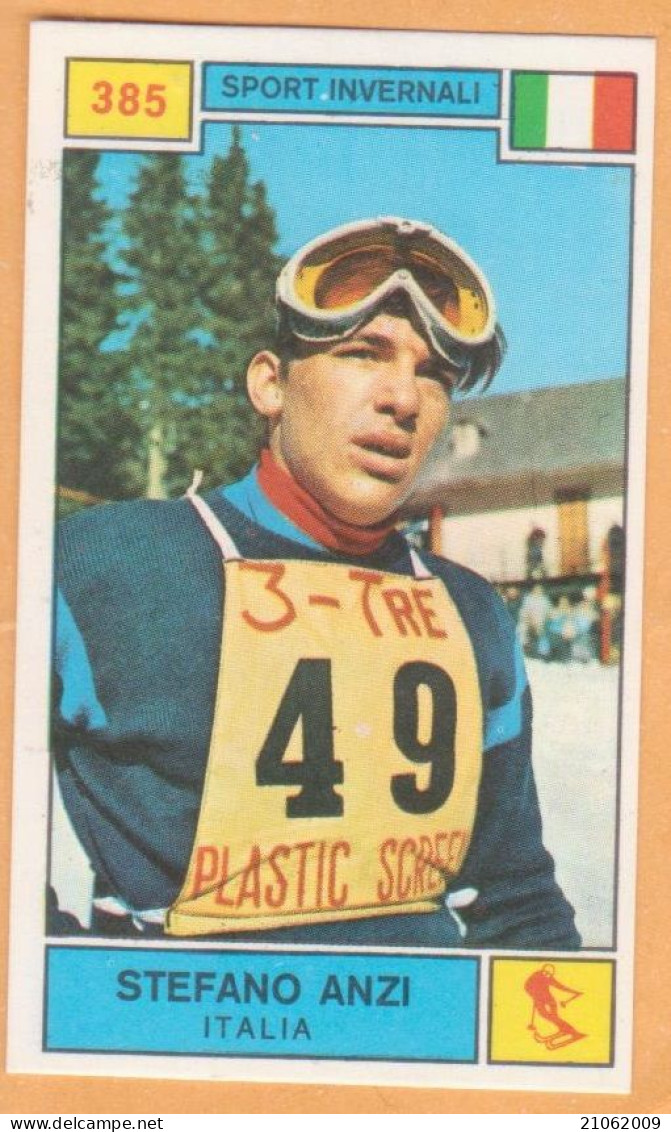385 SPORT INVERNALI - STEFANO ANZI, ITALIA ITALY - FIGURINA PANINI CAMPIONI DELLO SPORT 1969-70 - Sports D'hiver