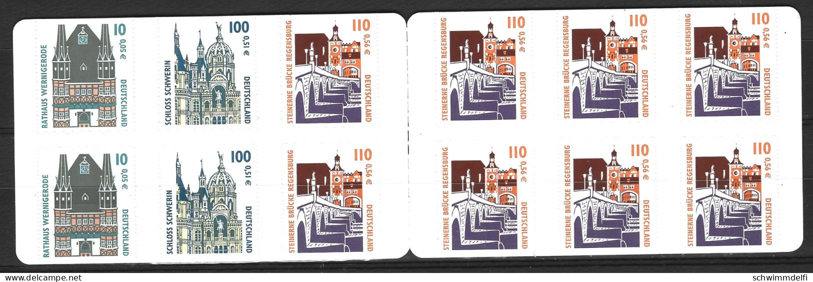 DEUTSCHLAND 2001 - MARKENHEFTCHEN - MARKENSET SEHENSWUERDIGKEITEN DEUTSCHLANDS - MNH - 2001-2010