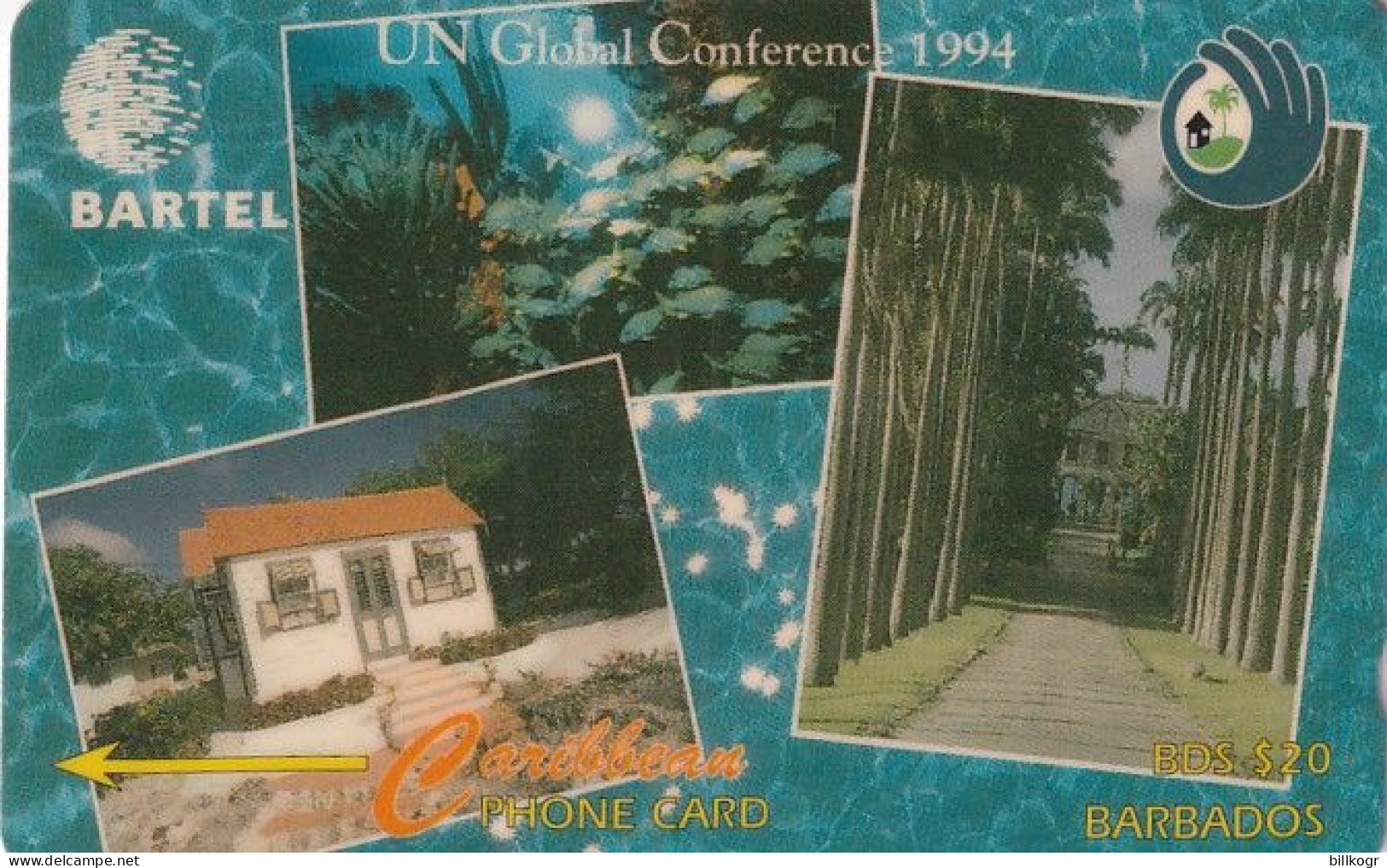 BARBADOS ISL.(GPT) - UN Global Conference 1994, CN : 14CBDB/C, Tirage %35000, Used - Barbados (Barbuda)