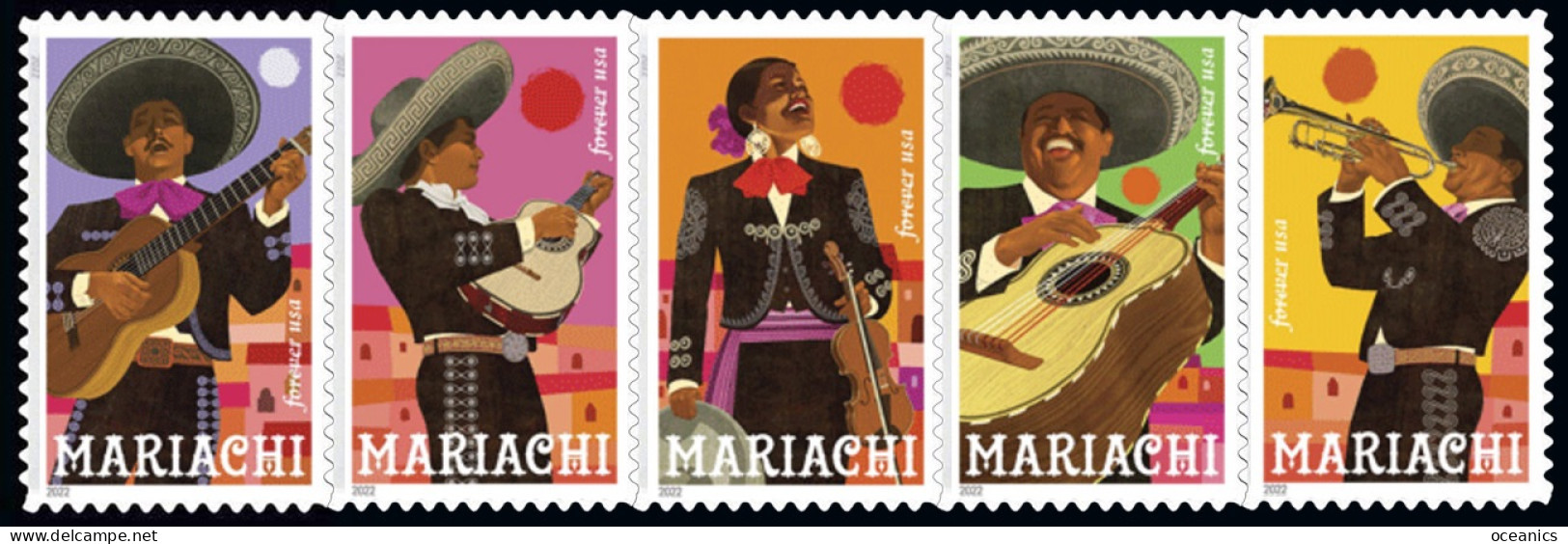 Etats-Unis / United States (Scott No.5703-07 - Mariachi) [**] Strip Of 5 - Unused Stamps