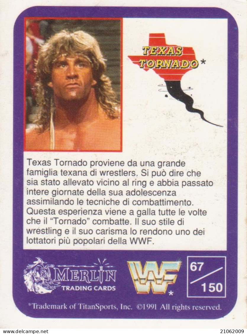67/150 TEXAS TORNADO - WRESTLING WF 1991 MERLIN TRADING CARD - Trading-Karten