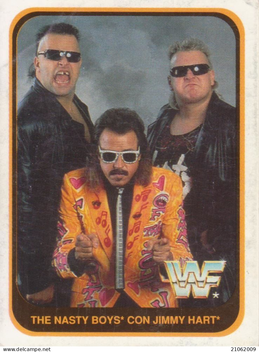 06/150 THE NASTY BOYS CON JIMMY HART - WRESTLING WF 1991 MERLIN TRADING CARD - Trading-Karten