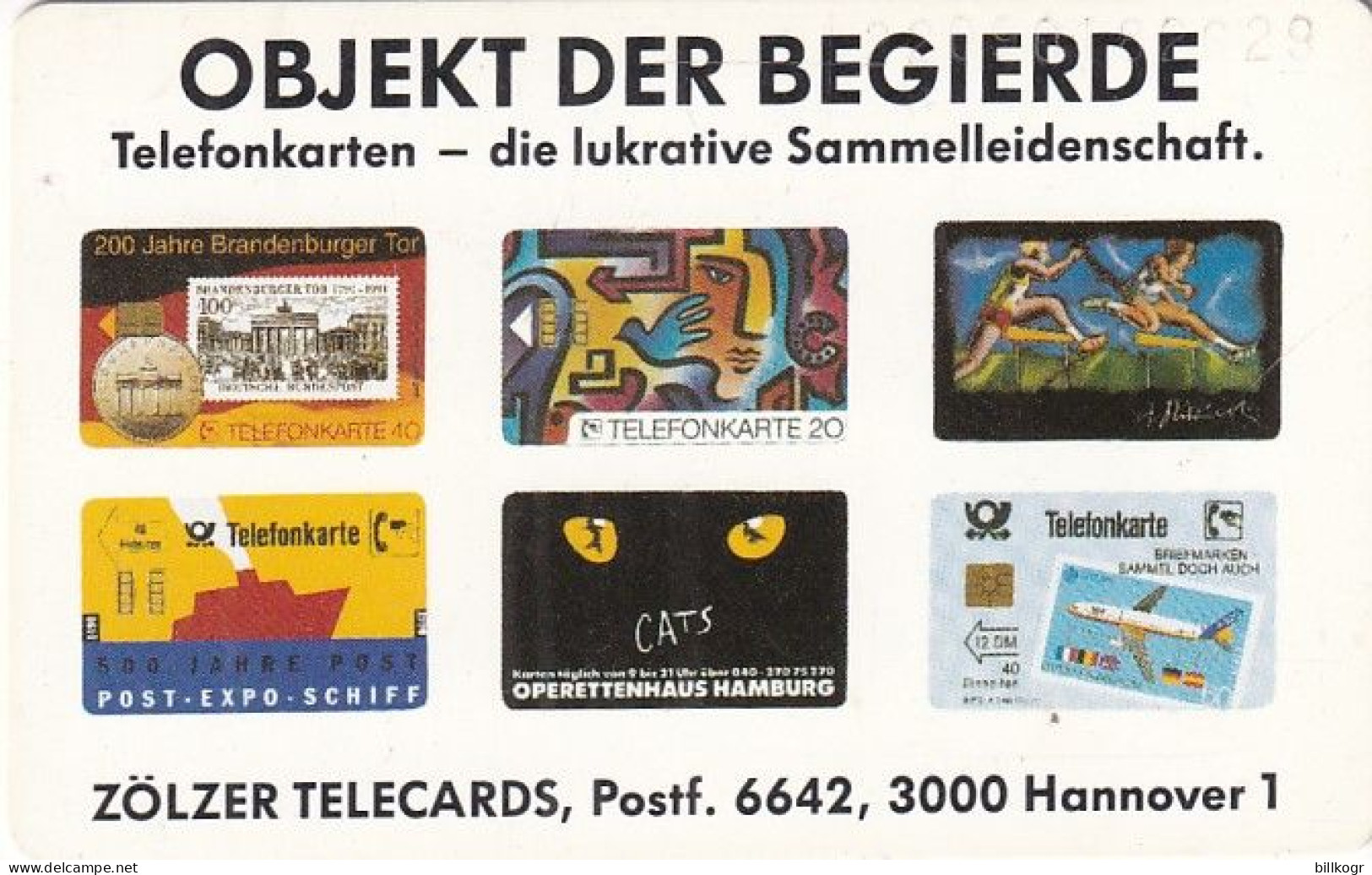 GERMANY - Zölzer Telecards(S 67), 08/92, Used - S-Series : Guichets Publicité De Tiers