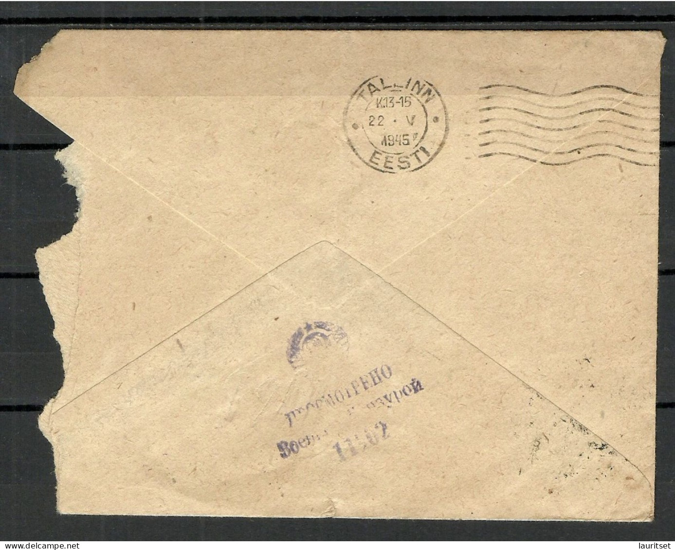 Russia Russland  1945 O MOLOTOV Censored Cover To Estonia Tsensor War Censor Voennaja Tsensura No 11502 WWII - Briefe U. Dokumente