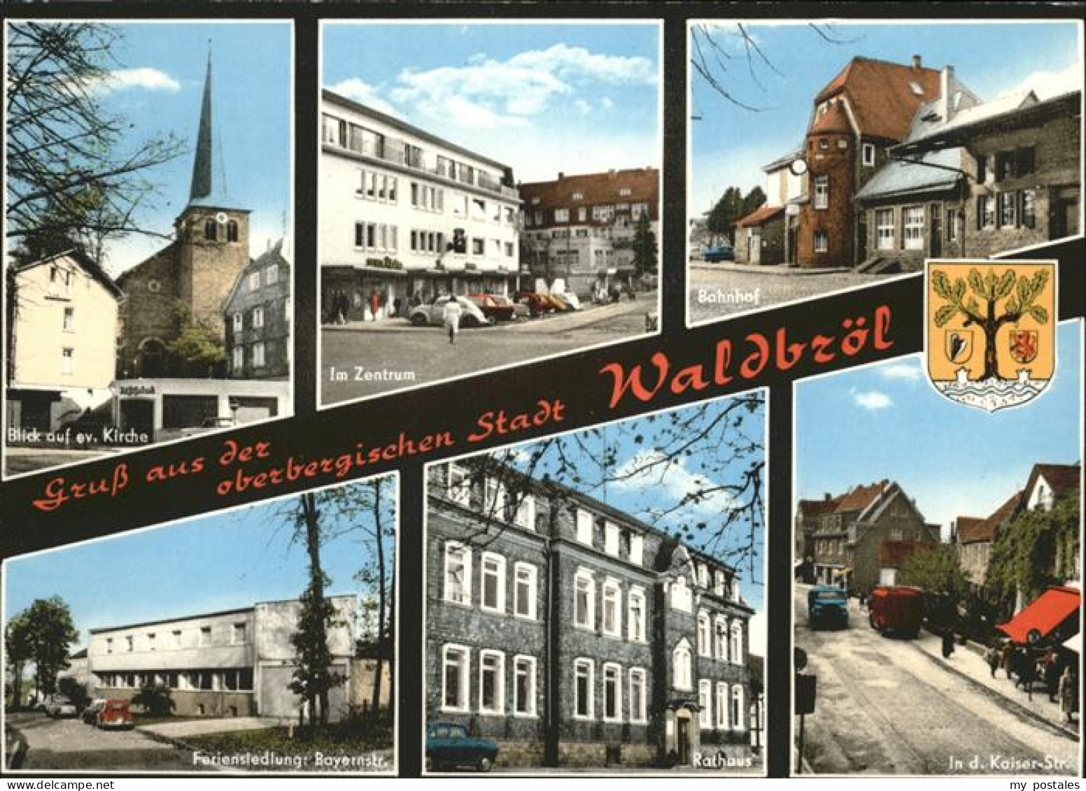 41289012 Waldbroel Kirche Bahnhof Feriensiedlung Rathaus Kaiserstrasse Stadtwapp - Waldbroel