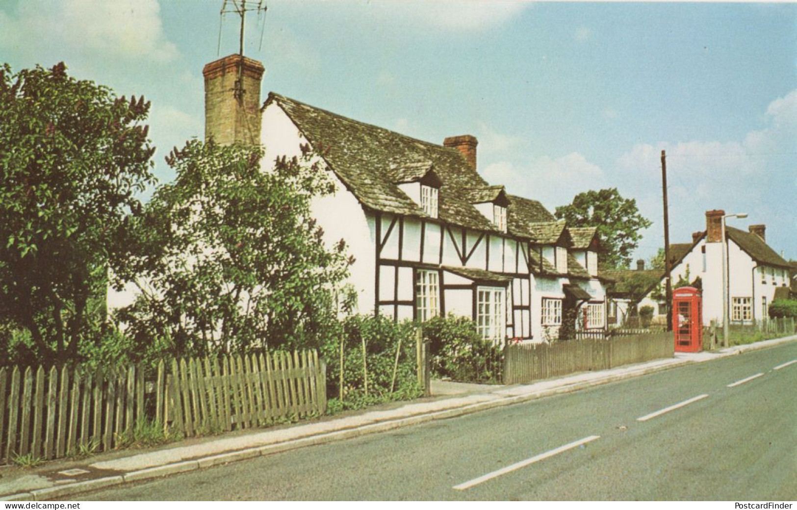 Church Road BT Telephone Box Eardisley Herefordshire 1970s Postcard - Herefordshire