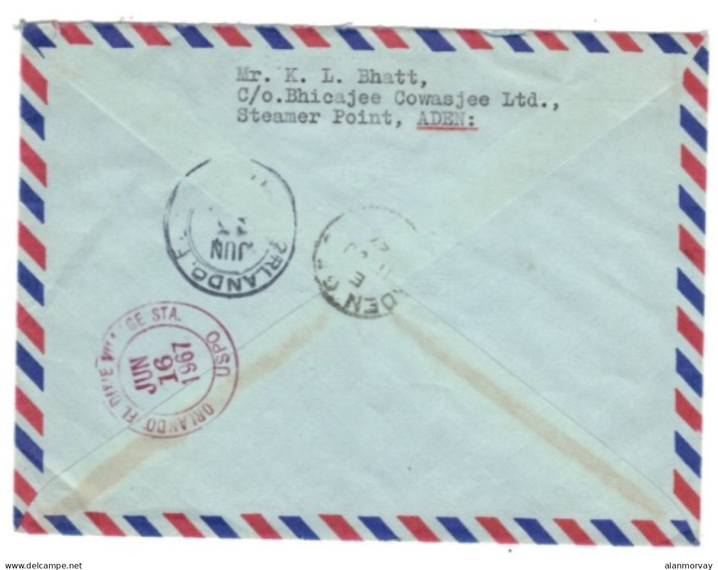 Aden - Aden South Arabia July 11, 1967 Cover To USA - Aden (1854-1963)