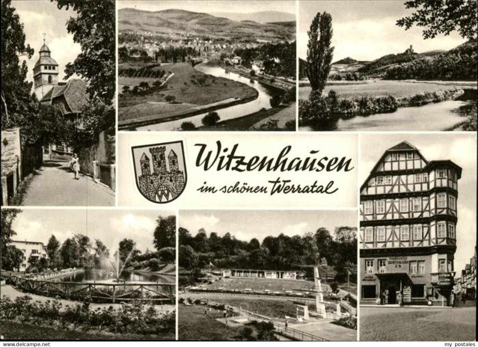 41288771 Witzenhausen Teilansichten Witzenhausen Kirche Werra Park Freibad Fachw - Witzenhausen