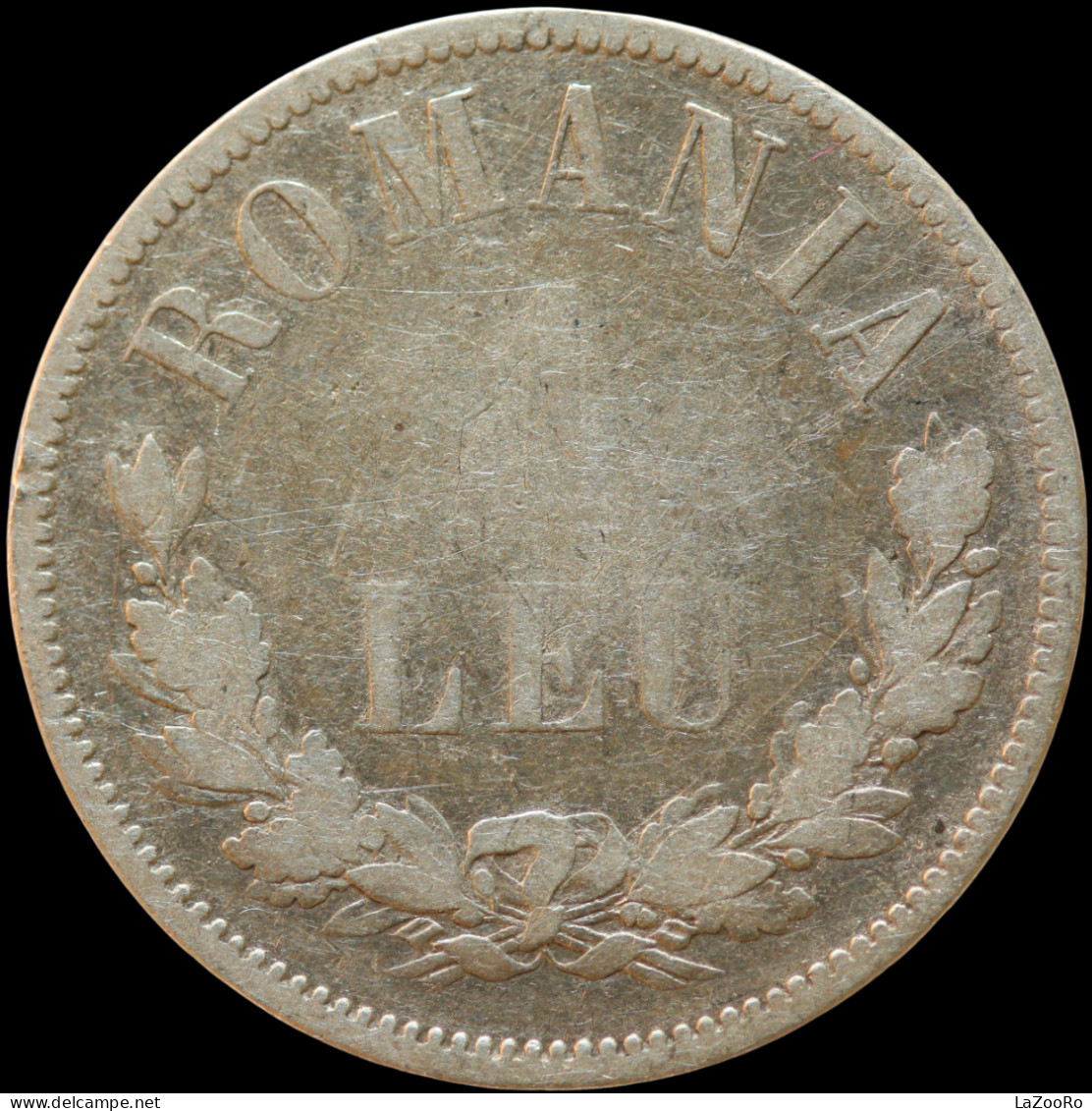 LaZooRo: Romania 1 Leu 1873 F / VF - Silver - Rumänien