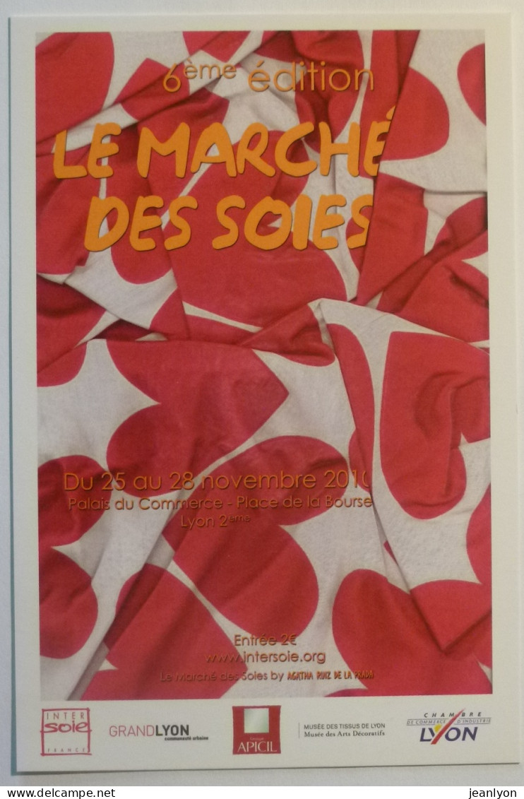 MARCHE DES SOIES LYON / Tissu Avec Coeur Rose - Carte Publicitaire - Mode