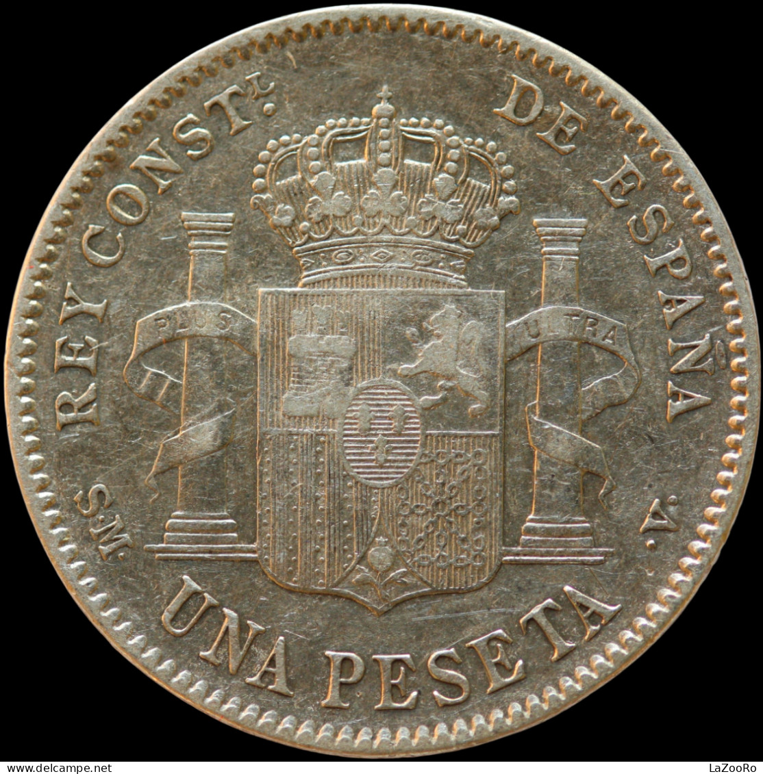 LaZooRo: Spain 1 Peseta 1900 XF - Silver - Eerste Muntslagen