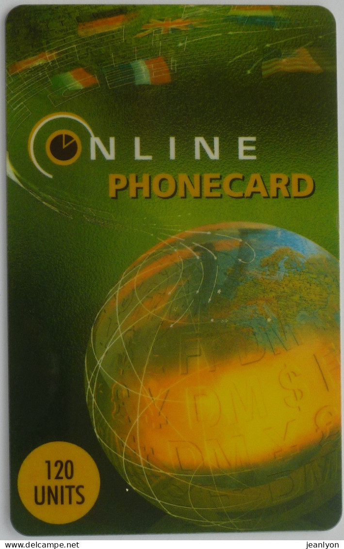 GLOBE PLANETE - Drapeaux En Haut - Carte Téléphone Prépayée ONLINE PHONECARD Utilisée - Opérateurs Télécom