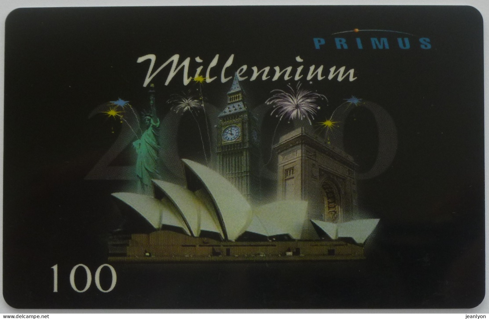 MILLENNIUM 2000 / Arc Triomphe - Big Ben - Statue Liberté - Carte Téléphone Prépayée PRIMUS Utilisée - Paysages