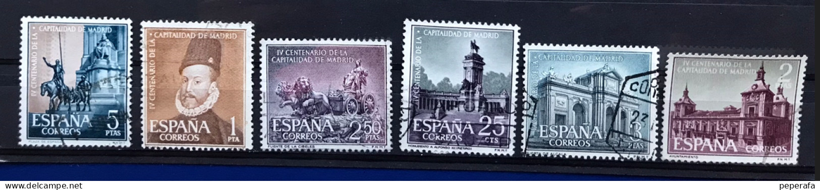 España Spain, QUIJOTE, IV CENTENARIO DE LA CAPITALIDAD DE MADRID 1961, PLAZA ESPANA, USADO - Nuovi