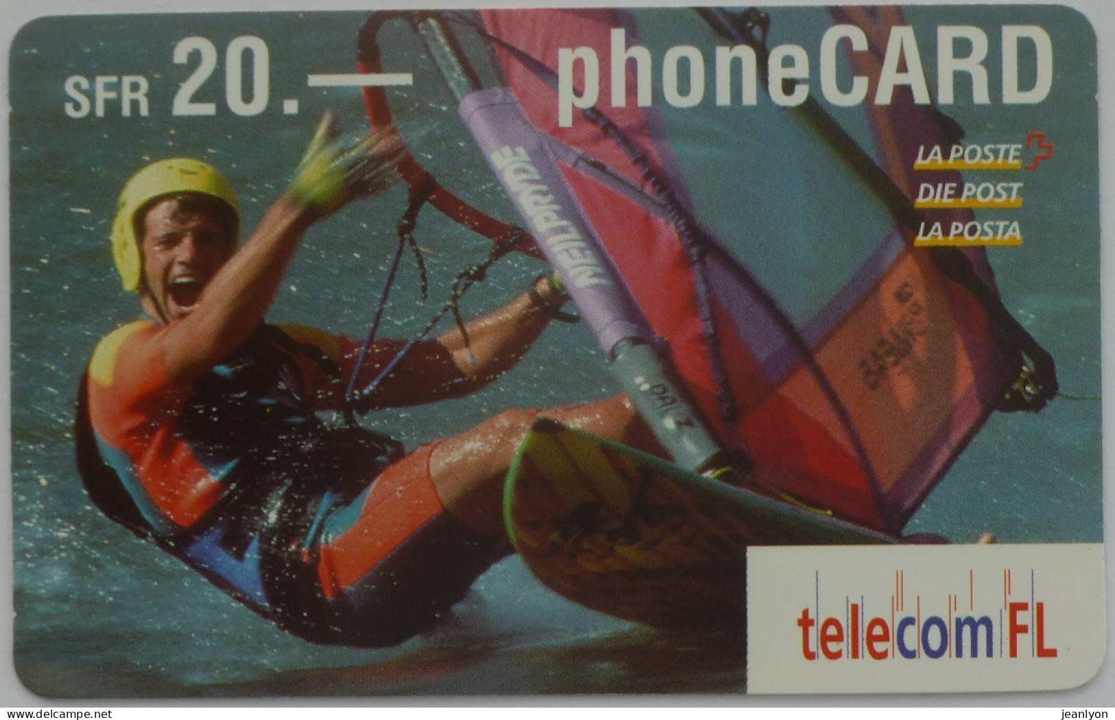 SPORT / PLANCHE A VOILE - Carte Téléphone Suisse Prépayée TELECOM FL Utilisée - Sport